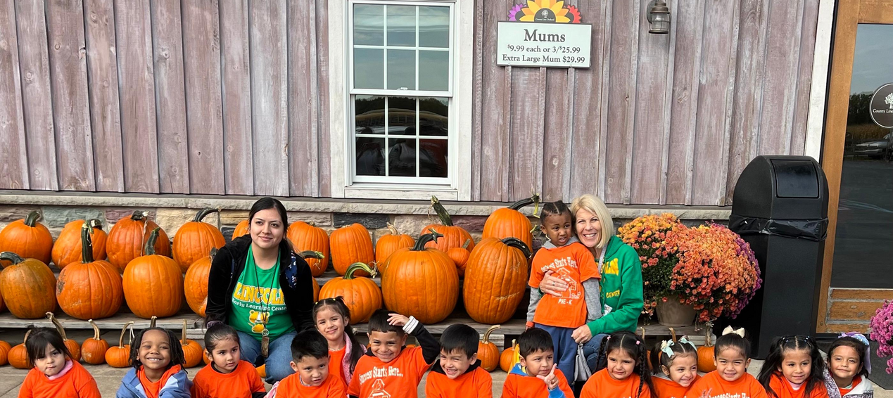 Our Pre-K students enjoying their field trip to the Country Line Orchard